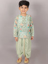 Lil Drama Fusion Fair Boys Green Kurta with Dhoti