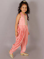 Lil Drama Fusion Fair Girls Peach Dhoti Jumper