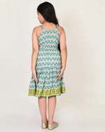 Sassy Boho Girls Green cut-outs at waist Dress from the sibling collection