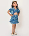 Sassy Boho Girls Blue crop Top with Skirt set from the sibling Collection