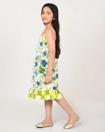 Sassy Boho Girls Green Tiered Dress from the sibling collection