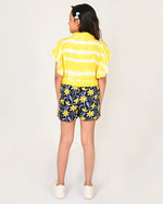 Sassy Boho Girls Yellow crop Top with Shorts set from the sibling Collection