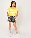 Sassy Boho Girls Yellow crop Top with Shorts set from the sibling Collection