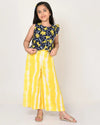 Sassy Boho Girls Yellow crop Top with Palazzo set from the sibling Collection