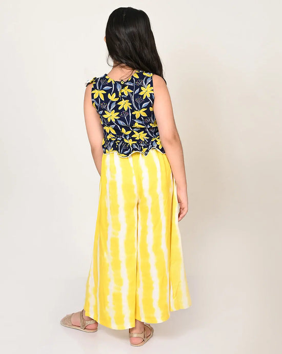 Sassy Boho Girls Yellow crop Top with Palazzo set from the sibling Collection