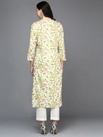 Viscose Rayon White Floral Printed Straight Kurta-VCK9413_XS