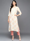 Cotton Blend Off White Embroidered Straight Kurta-VCK9415_XS