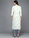 Cotton Blend Off White Embroidered Straight Kurta-VCK9416_XS