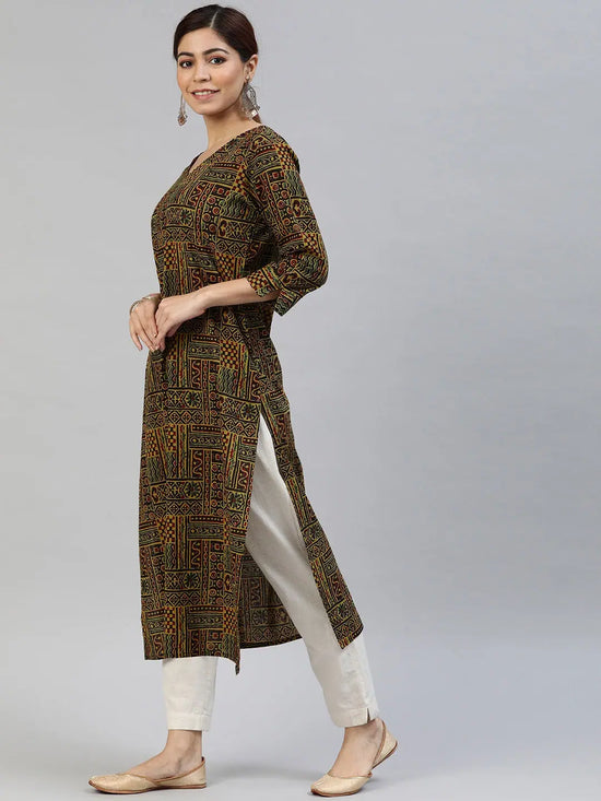 Ahika Women's Cotton Printed Kurta-VCK8031E_L