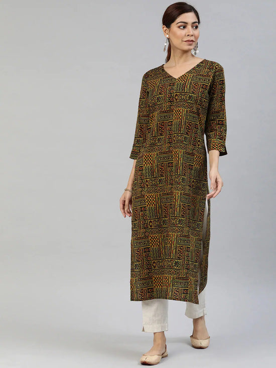 Ahika Women's Cotton Printed Kurta-VCK8031E_L