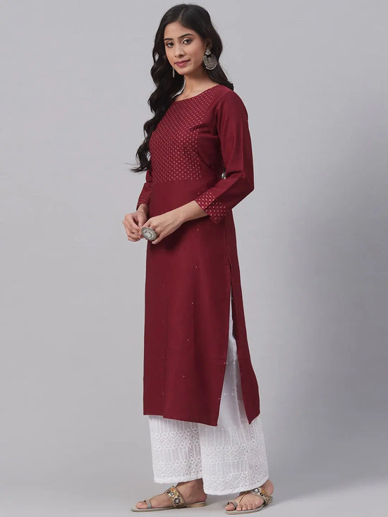 Ahika Women's Cotton Embroidered Kurta-VEK1017_3XL