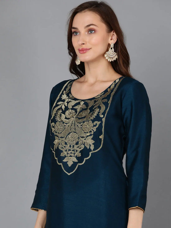 Ahika Women Silk Blend Yoke-VCK9132_3XL