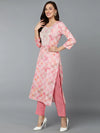 Viscose Rayon Pink Printed Straight