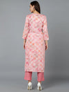 Viscose Rayon Pink Printed Straight