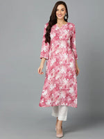 Viscose Rayon Rose Pink Printed-VCK9241_XS