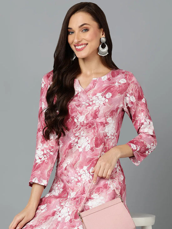 Viscose Rayon Rose Pink Printed-VCK9241_XS