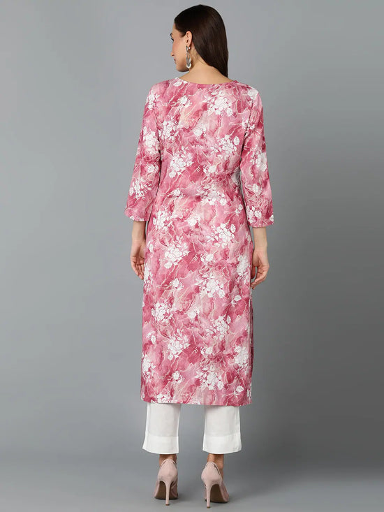 Viscose Rayon Rose Pink Printed-VCK9241_XS