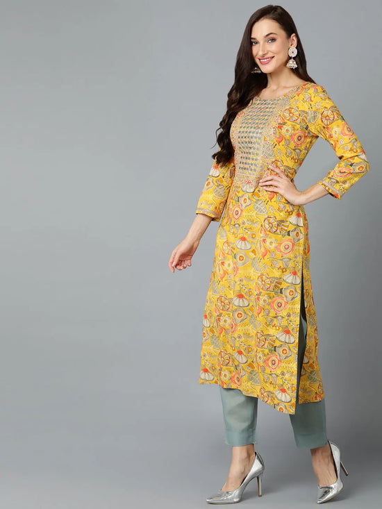 Viscose Rayon Chrome Yellow Printed