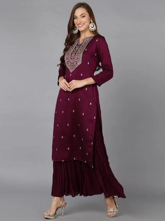 Ahika Women Silk Blend Embroidered-VCK9144_3XL