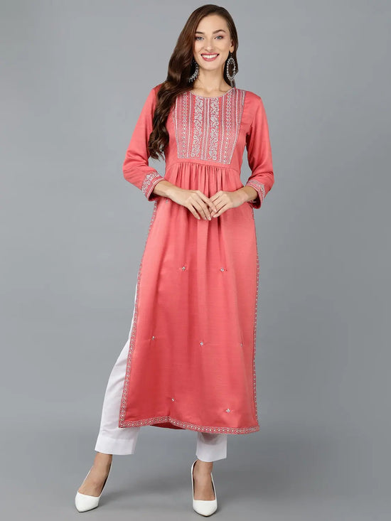 Ahika Women Silk Blend Solid-VCK9093_3XL