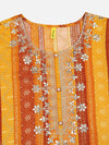 Rayon Yellow Printed Straight Kurta