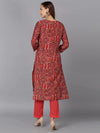 Blend Pink Printed Straight Kurta