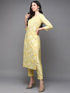 Cotton Blend Yellow Floral Printed