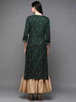 Viscose Rayon Green Bandhani Printed-VCK9470_XS