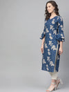 Ahika Women's Cotton Printed Kurta-VCK1286AB_3XL