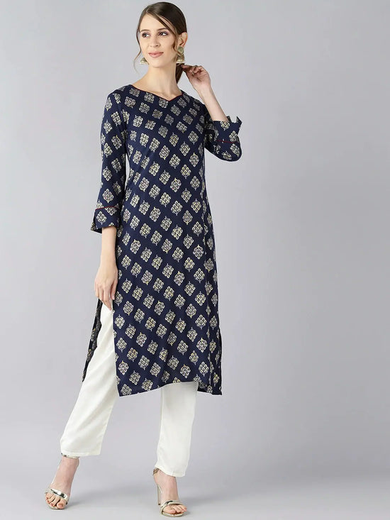 Ahika Women's Cotton Printed Kurta-VCK1712AB_L