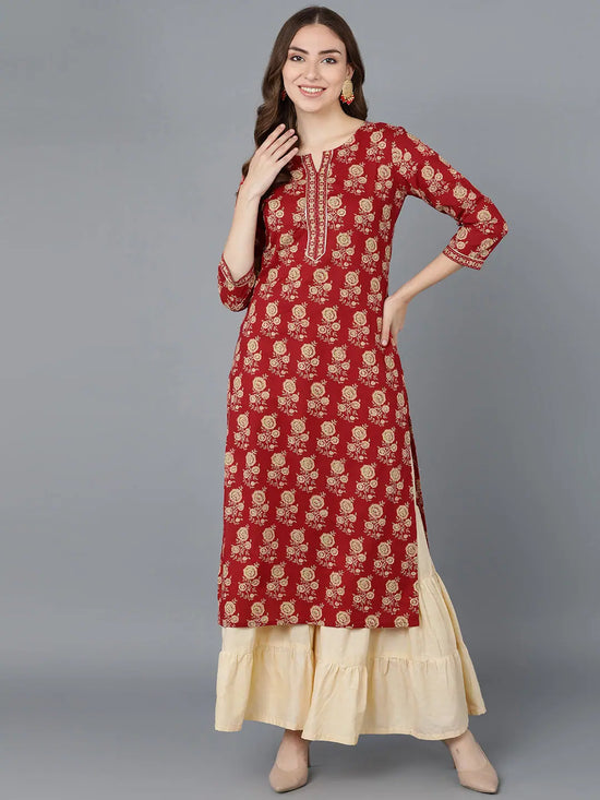 Ahika Cotton Floral Printed Kurta