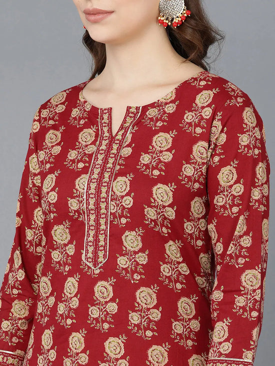 Ahika Cotton Floral Printed Kurta