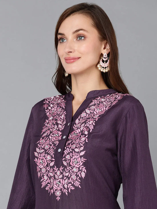 Ahika Women Silk Blend Solid-VCK9108_3XL