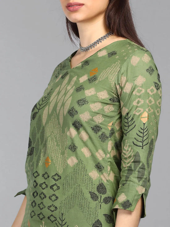 Ahika Cotton Printed Kurta-VCK8096G_L