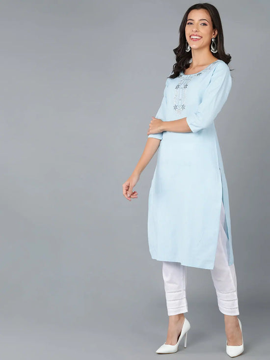 Ahika Women Cotton Embroidered Kurta-VCK8992_L