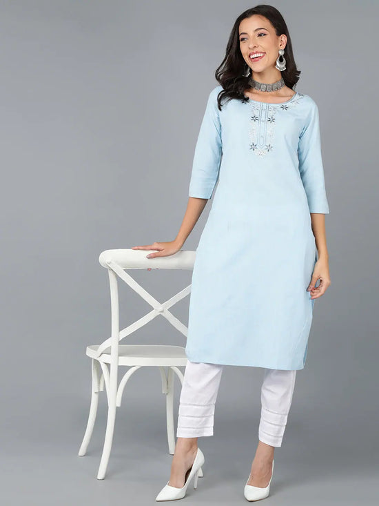 Ahika Women Cotton Embroidered Kurta-VCK8992_L