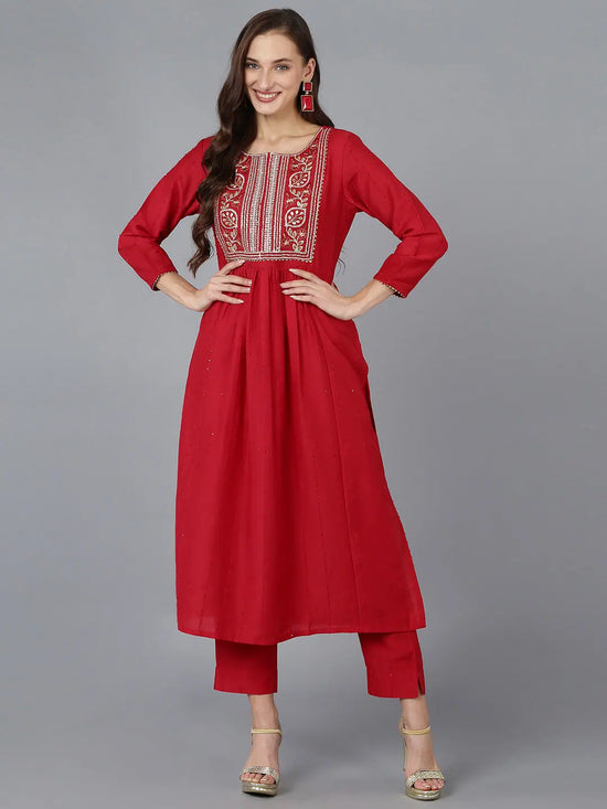 Ahika Women Silk Blend Yoke-VCK9046_3XL