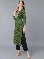 Silk Blend Green Embroidered Straight Kurta-VCK9301_XS