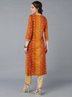 Viscose Rayon Yellow Bandhani Printed Kurta