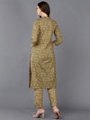 Cotton Moss Green Bandhani Printed Kurta