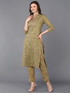 Cotton Moss Green Bandhani Printed Kurta