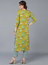 Viscose Rayon Green Floral Printed Kurta-VCK9336_XS