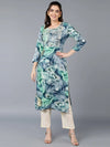 Viscose Rayon Marble Printed Straight Kurta