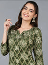 Viscose Rayon Green Printed Straight Kurta-VCK9354_XS