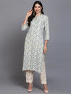 Viscose Rayon Off White Printed Kurta-VCK9369_XS