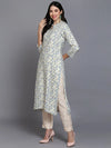 Viscose Rayon Off White Printed Kurta-VCK9369_XS