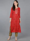 Ahika Women Viscose Rayon Bandhani Kurta-VCK9028_3XL