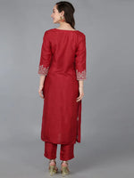 Ahika Women Silk Blend Solid Kurta