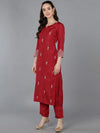 Ahika Women Silk Blend Solid Kurta