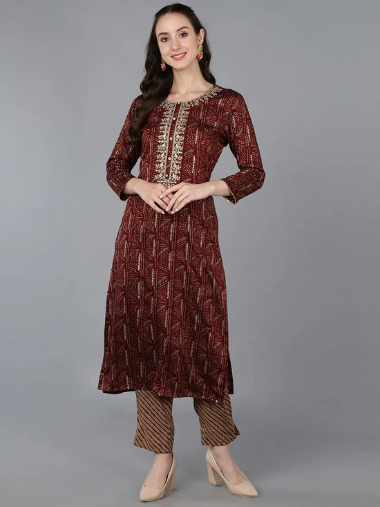 Ahika Women Silk Blend Embroidered Kurta-VCK9031_3XL